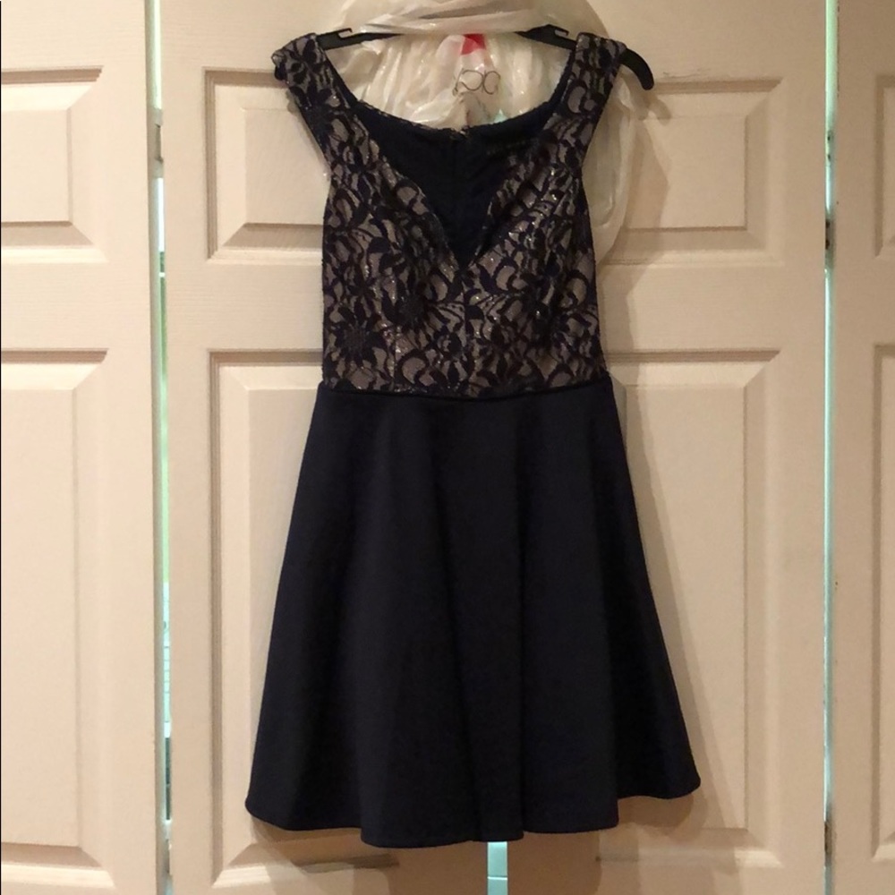 Navy and silver dress